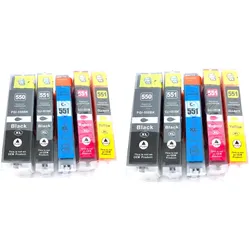 10x Tintenpatronen kompatibel f. Canon Pixma MG-5650 ersetzt Canon PGI-550 und CLI-551 Tintenpatronen