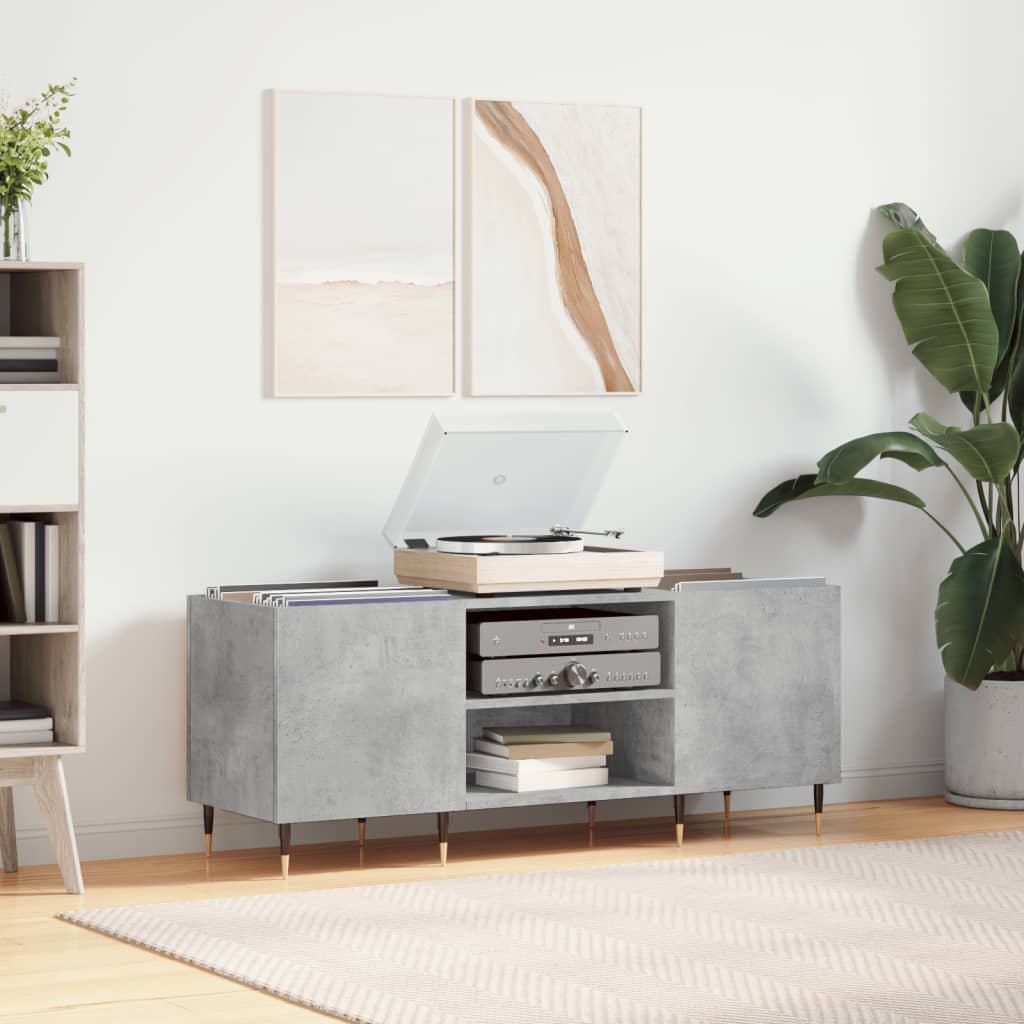 Alpen Home 48 cm H Multimedia Storage Concrete Grey 48cm H X 121cm W X 38cm D