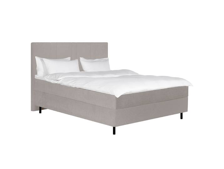 Boxspringbett Choele 140 x 200cm Chenille Askja Grau Doppelmatratze H3/H4