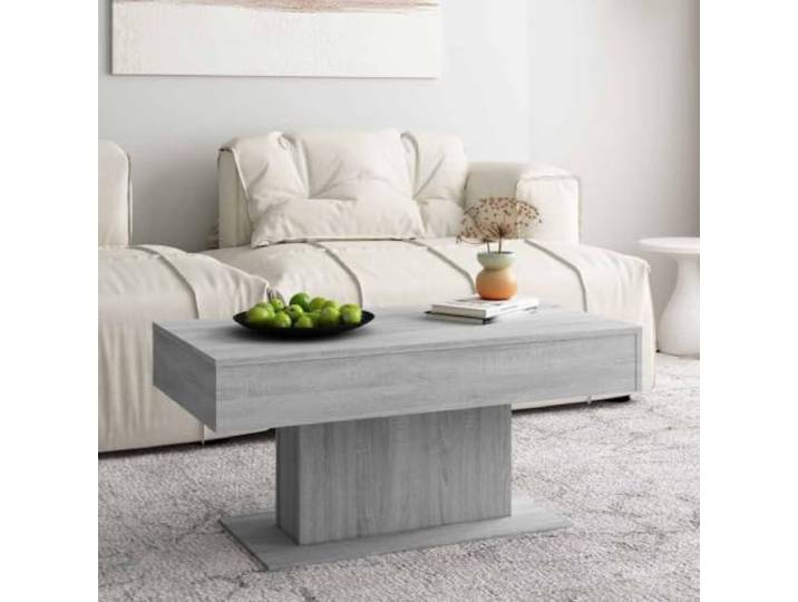 HEFZGDB Couchtisch Grau Sonoma 96x50x45 cm Holzwerkstoff mit glatter Oberfläche und modernem Design für Wohnzimmer