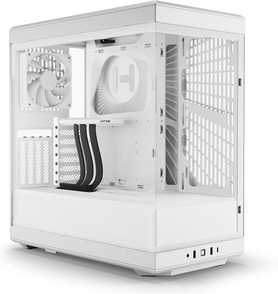 Famanu Mid-Tower ATX Gaming-Gehäuse mit gehärtetem Glas und PCIe 4.0 Riser-Kabel - Schneeweiß