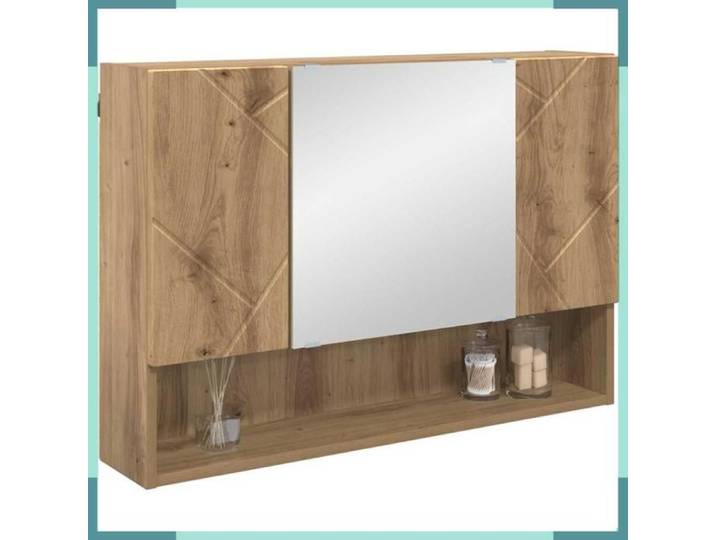 Armoire Miroir - 883363 - Chêne artisanal - Avec miroir - 3 portes