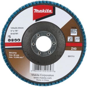 Makita Fächerschleifscheibe D-63781, Ø125mm, Körnung 40, gewinkelt, für Metall