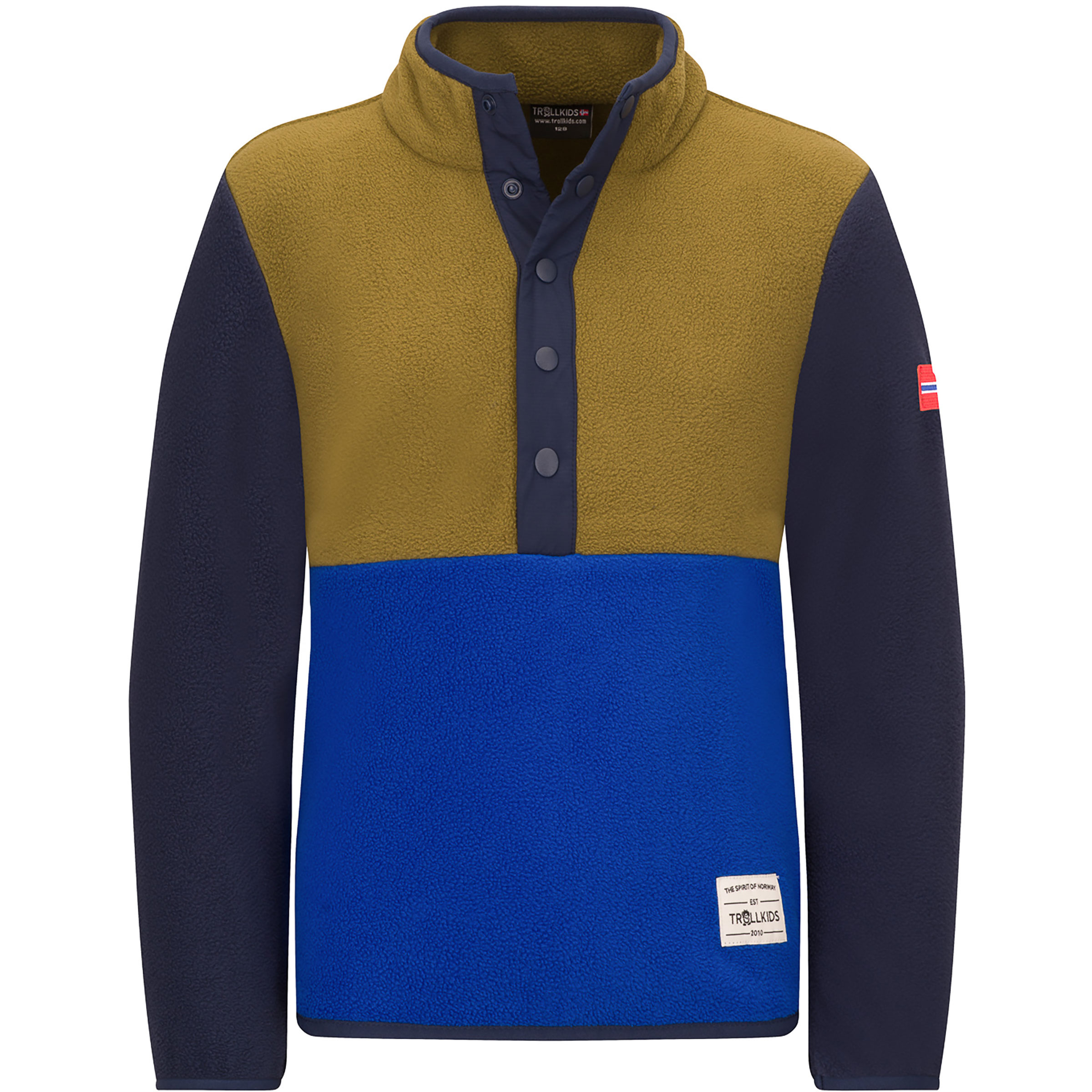 Trollkids Flekkefjord Half Zip Kinder Pullover blau Größe 140 Trekking Schnell trocknend