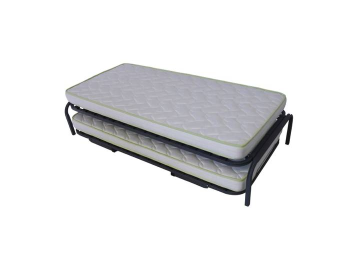 Pack lit gigogne avec 2 matelas metal gris 90x190 cm
