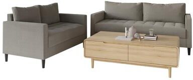 Craft Porch CraftPorch Contemporary Linen Upholstered 2-Piece Living Room Set