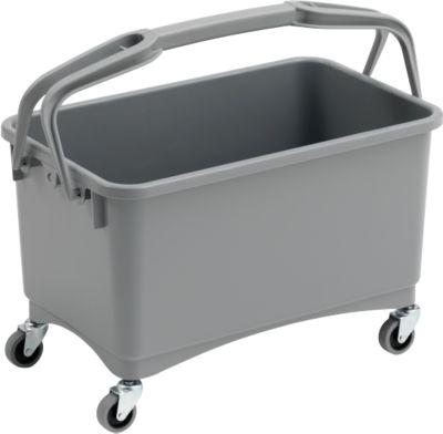 Einfachfahreimer Poly II, Volumen 28 Liter, fahrbar, mit überkreuzenden Griffen