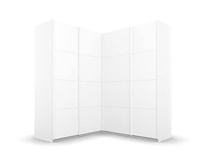 Rauch Möbel QUADRA, Eckschrank, Farbe Weiß, Breite 181 cm Eckschrank mit Schwebetüren, 4-türig, für Schlafzimmer, Gästezimmer, Ankleidezimmer, Garderobe