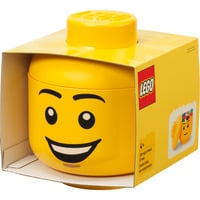 LEGO Storage Head "Happy Boy", klein, Aufbewahrungsbox gelb