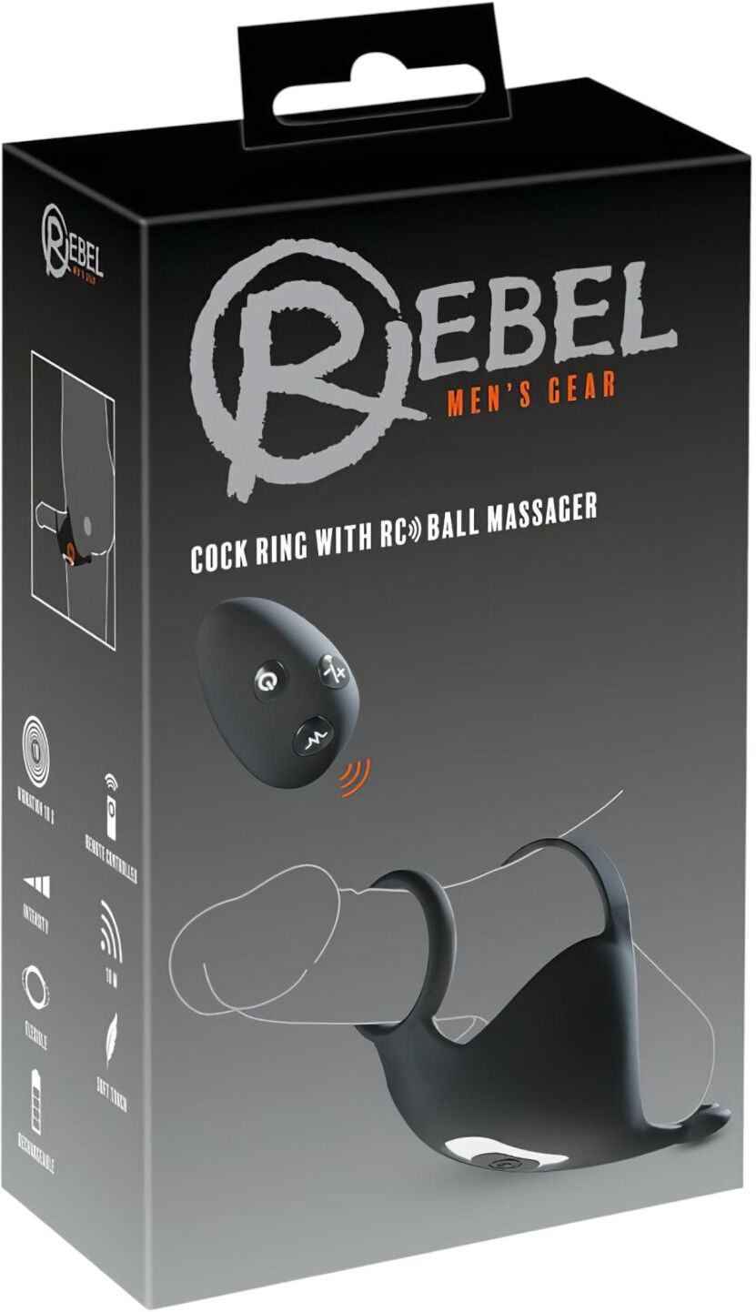 Rebel - Rechargeable Vibrating Ring & Stimulation Toy (Black)