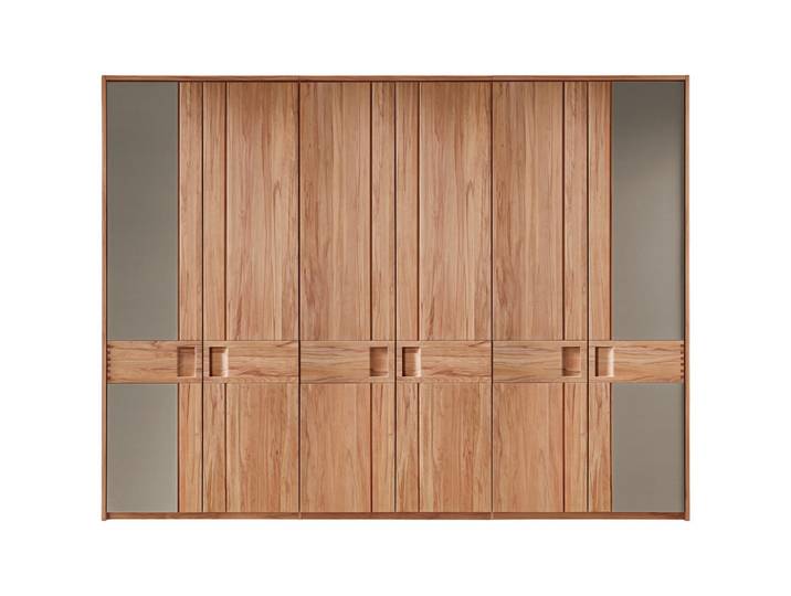 Escando Natürlich Sc Drehtürenschrank, Kernbuche, Holz, Kernbuche, massiv, 2 Fächer, 301.8x229x64.5 cm, Pefc, Goldenes M, Made in Germany, Dgm, Beimöbel erhältlich, Holzmöbel, Holzschränke, Kleiderschränke Holz