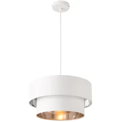 Helloshop26 - Pendelleuchte 60 W 40 cm Durchmesser silberweiß 03_0005262