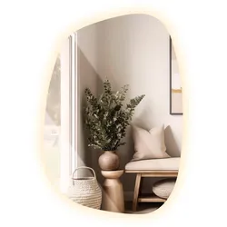 LED SPIEGEL 49 x 34 cm Unregelmäßige Form Warmweiß 3000K