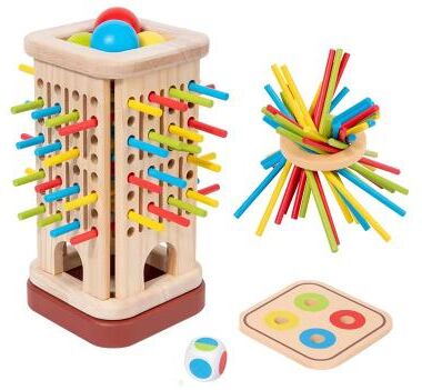 Inspire Curations 3 in 1 Wooden Stick And Number Tower Game Montessori Math & Thinking Toy For Kids set 2