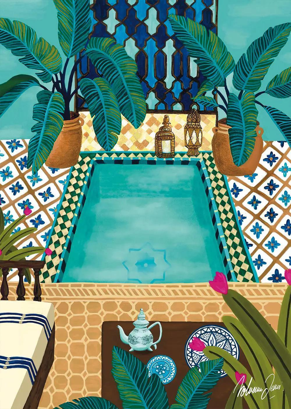 Bluebird Pieces & Peace Puzzel Blauwe Riad 1000 stukjes