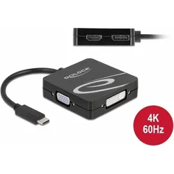 Delock High Speed Videoadapter (DisplayPort, DVI, HDMI, VGA), Video Adapter, Schwarz