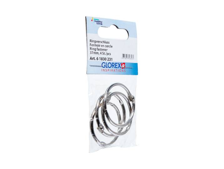 Glorex Ringverschluss Eisen 37 mm 4 Stück