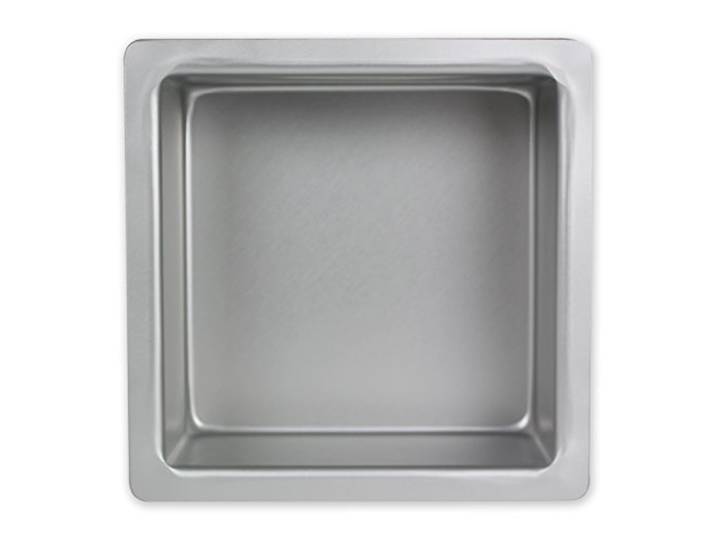 PME SQR053 Geanodiseerde Aluminium Vierkante Cake Pan 5 x 5 x 3-Inch Diep, Zilver