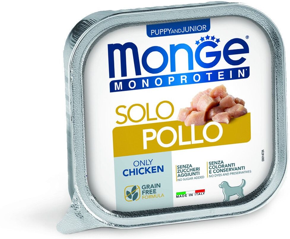 Monge Monoprotein Paté Puppy & Junior solo Pollo 150 g Alimento Umido per Cani Cuccioli