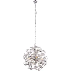 Pendelleuchte Esstischlampe Wohnzimmerleuchte LED Hängelampe chrom Esstischlampe Designleuchte, 4x E14, DxH 50 x 125 cm