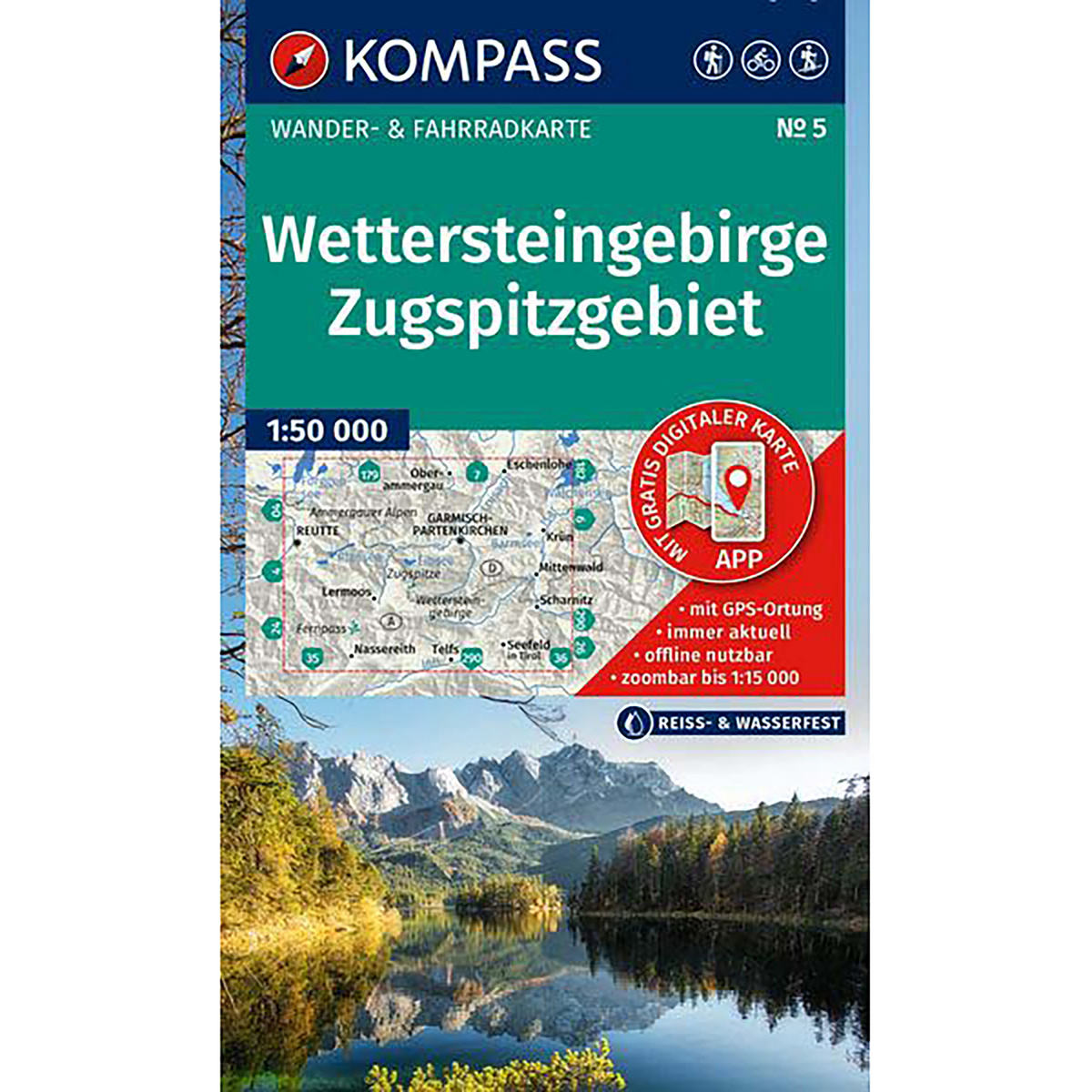 Kompass Verlag WK 5 Wettersteingebirge-Zugspitzgebiet (Größe One Size, 2. Aufl. 2025)