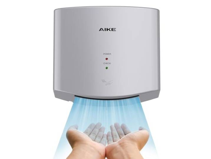 AIKE Air Wiper Sèche-Mains Compact\, Séchage Rapide\, Pour Sanitaires Publics 1400W 220V\, Faible Consommation\, Sans Papier Ni Contact\, Prêt À L'emploi\, Faible Bruit\, Matériau ABS\, AK2630S