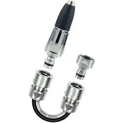 Karasto, Schlauchanschluss + Schlauchverbinder, Starterset GEKA plus-Stecksystem Messing vernickelt (13 mm)