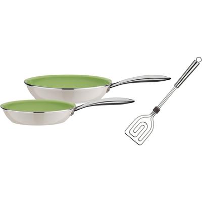 Pfannen-Set GSW "CERAMICA color", grün (grün, weiß), Ø:28cm, Pfannen, Induktion