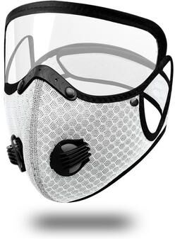 Daily Deals Depot Cycling Face Mask With Goggles & Carbon Filter Protection white