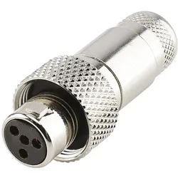 HICON MINI-XLR, IP67 & EXTRA ROBUST, IP67 , 4-pol , Stahlgehäuse-buchse, vergoldete(r) Kontakt(e), gerade