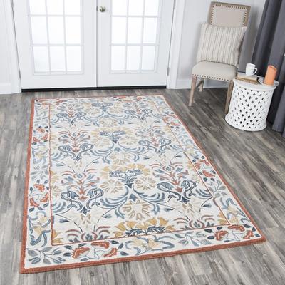 NAVATEXTURA Lavish Collection Orange Floral Rug