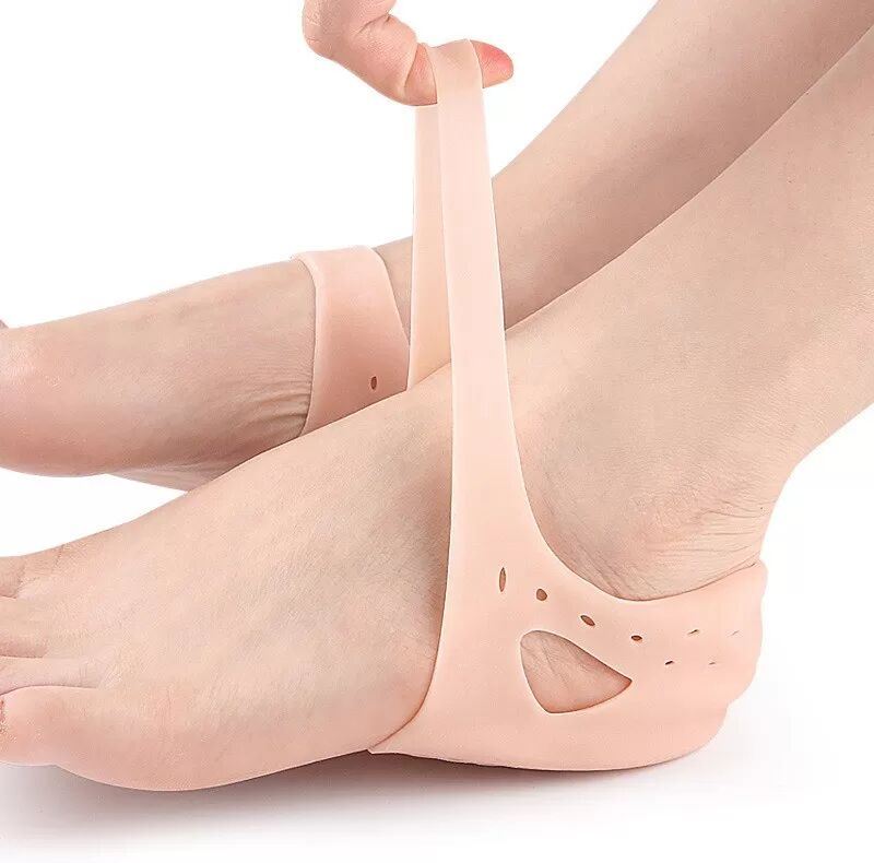 INF Manchons de Talon Épaissis (1 Paire) - Protecteurs de Talon en Gel SEBS pour Soulagement de la Fasciite Plantaire Beige
