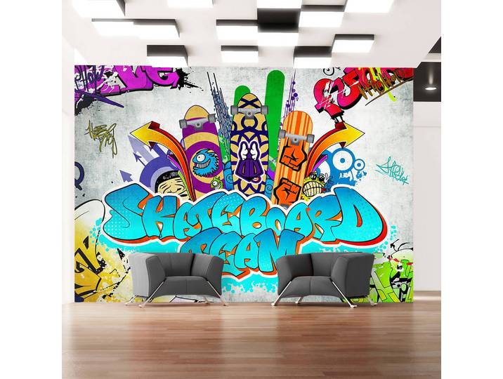Papier peint intissé Skateboard Team 400 x 280cm 400 x 280 cm