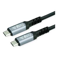 VALUE USB4 Gen3x2 Kabel, C–C, ST/ST, 8K UHD-2, 40Gbit/s, 240W, schwarz, 0,8 m 11.99.9089