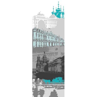 Fototapete ARCHITECTS PAPER "St. Petersburg", blau (blau, grau, schwarz), B:1m L:2,8m, Vlies, Tapeten, Vlies, Wand, Schräge
