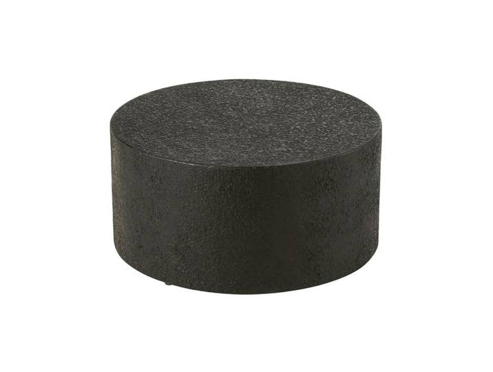 Table basse ronde 60x30 cm à reliefs noir