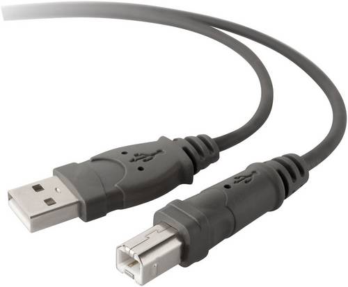 Belkin USB-Kabel USB 2.0 USB-A Stecker, USB-B Stecker 3.00m Grau F3U133b10