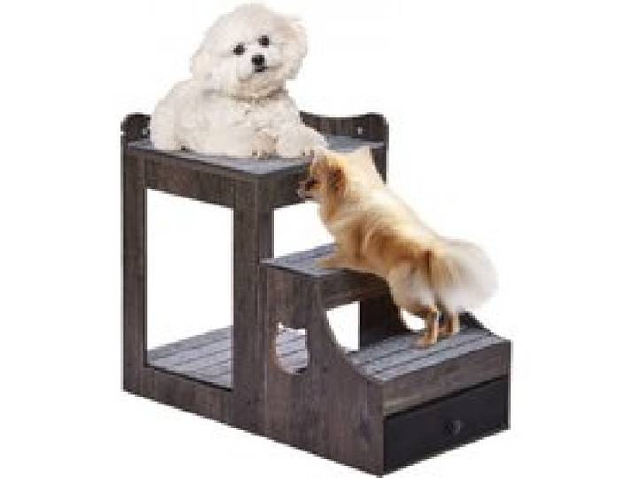VEVOR Etagenbett für Haustiere mit abnehmbarer Treppe, Fenstersitzstange für Hunde/Katzen mit Stauraum, mehrstufiges Bett, Fenstersitzstange, Schlafcouch, Sitzplattform für Haustiere, 830x450x675mm