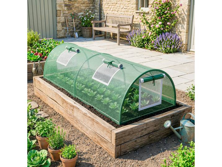 Outsunny Mini-Serre 200x80x45cm PE Anti-UV Cadre Acier Vert