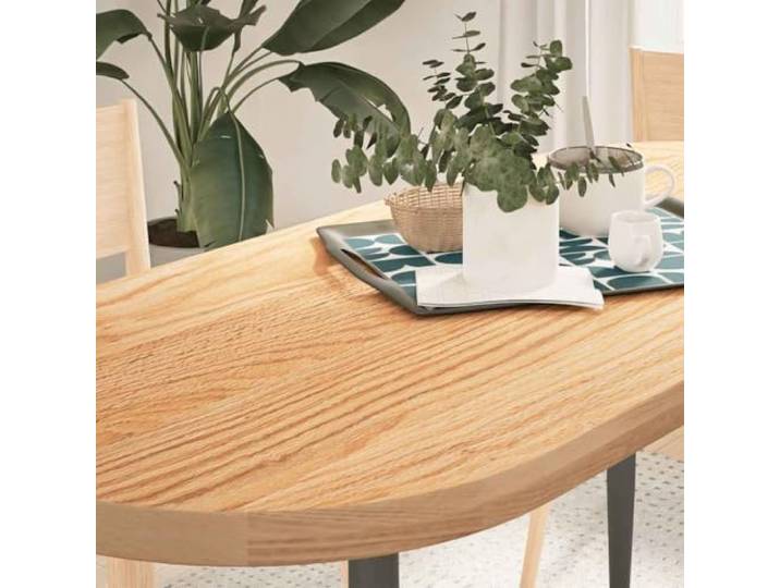 HEFZGDB Massivholz Tischplatte Eiche Oval 140x60x4 cm Robuste Tischplatte aus massivem Eichenholz für Couchtisch Beistelltisch Stehtisch Langlebige mit natürlicher Schimmelresistenz