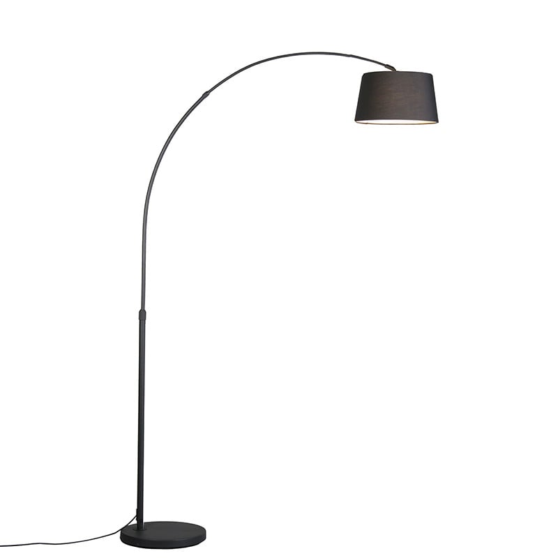 Qazqa Arc Basic Smart Booglamp Zwart met Wifi en Ledlamp inclusief A60