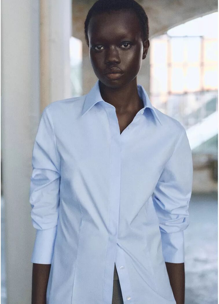 Mango - Bluse, für Damen, Saphirblau, Größe S