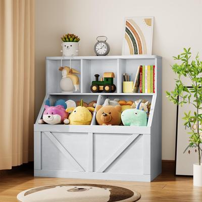 Garvee Kids Bookshelf and Toy Storage, Kids Toy Storage Organizer, Toy Storage Cabinet, Toddler Bookshelf Toy Organizer