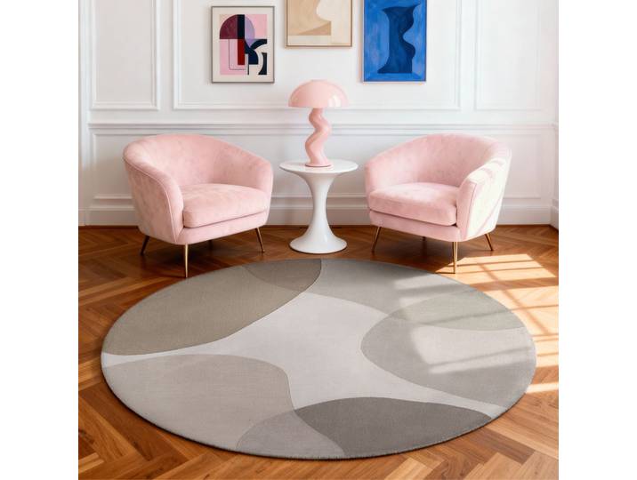 Wollteppich TED BAKER Clarissa, auch in rund , grau (grau, beige), H:11mm Ø:200cm, Wolle, Teppiche, Wollteppich, Wolle, Abstrakt, Natur, Wohnzimmer, Schlafzimmer, Modern, Geometrisch