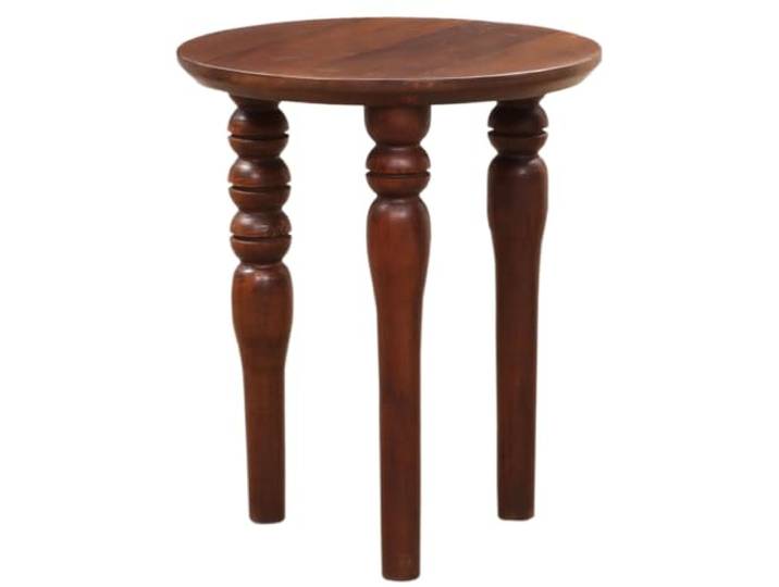 Beistelltisch Laura im Boho-Design, aus Holz gefertigt, in Braun 45 cm Laura bietet eine runde Holzablage neben Couch oder Bett. Bemalung und Schnitzdetails geben dem Holztisch rustikalen Charme.