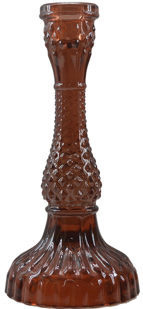 Mooss Kandelaar Kaanch Amber Glas Hoogte: 21 cm