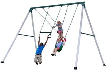"Backyard Discovery Big Brutus Galvanized Steel Swing Set, Belt Swings - 13'2"" x 9'7"""