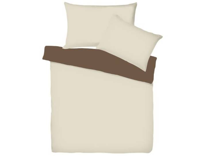 Living Home Duvetbezug Uni Doubleface Natur/Tabak Einfarbig Baumwolle 160 x 240 cm