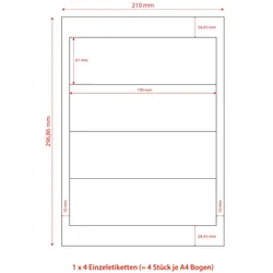VEPATIM 400x Etiketten für Ordner Rückenschilder selbstklebend weiß 192 x 61mm