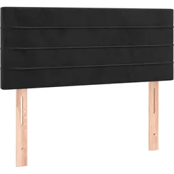 Décoshop26 - Kopfteil Schlafzimmeraccessoire Möbelstück 90 x 5 x 78/88 cm schwarzer Samtstoff TDL0202071